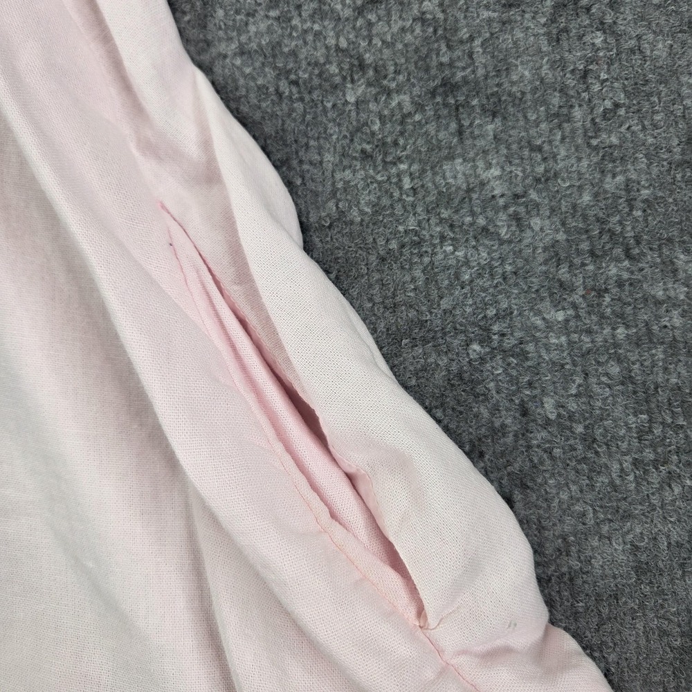 Stoney Clover Lane Dress Womens Small Pink Linen Puff Sleeve Button Front Swing - Picture 8 of 10